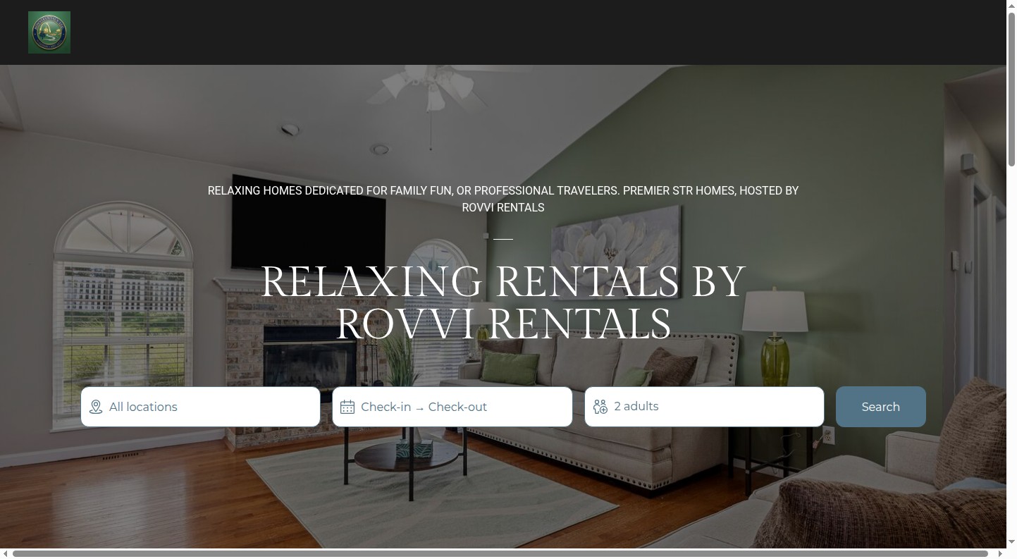 Rovvi Rentals homepage